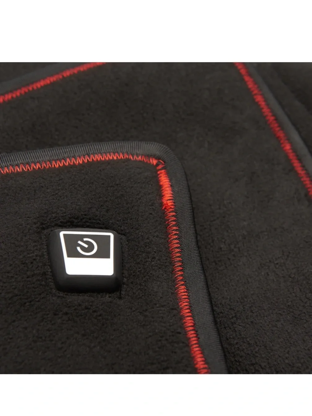 Sharper Image Black Fleece Throw with Red Contrast Stitching